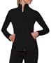 Danskin Women's Cotton Stretch Zip Front Jacket,Black,Large