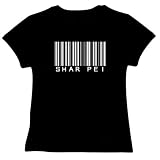 Shar Pei BARCODE Dogs Womens T-Shirt (Black, Sizes X-Small - XXX-Large)