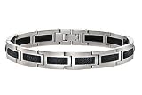 Mens Stainless Steel and Rubber Bracelet
