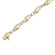 14K Yellow Gold 4 ct. Round and Baguette Cut Diamond Bracelet