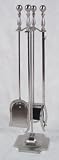 Review Aiden's Hearth  / COLONIAL QUATREFOIL Fireplace Hearth Woodstove Tool Set - BRUSHED NICKEL
