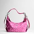 Coach Signature Op Art Signature Hailey Shoulder Convertiable Hobo Bag Purse 14337 Raspberry