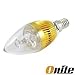 Onite LED E12 E14 110V 3W Candelabra Light Bulb, candlestick lamp bulb, Wall light (Warm White,golden body) + Free E12 to E14 Adapter
