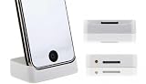 Tisch Ladestation / Docking Station / Ladeger�t mit Kopfh�reranschluss in Weiss f�r iPod, iPhone 3G und 3GS