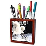 Dogs Poodle - Poodle - Tile Pen Holders-5 inch tile pen holder
