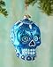 Christopher Radko Blue La Calavera Day of the Dead Skull Glass Christmas Ornament