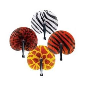 Safari Print Folding Fans (1 dz)