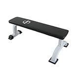 FoxHunter New Heavy Duty Steel Fitness Flat Bench Weight Lifting Utility Dumbbell Press Abs Gym Workout Black White