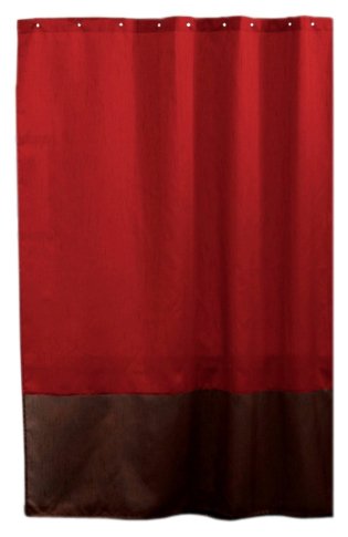 Lush Decor Prima Shower Curtain, Red/Chocolate Lush Decor Prima Shower Curtain, Red/Chocolate