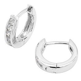 White Gold 1/3ct Diamond Hoop Earrings (G-H, I1-I2)