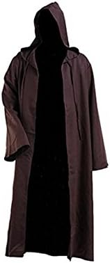 Delic Star Wars Kenobi Jedi Cosplay Tunic Hooded Robe Cloak Costume (Male-m)