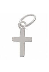 Sterling Silver Charm Tiny Sleek Cross Christian 9.5mm (1)