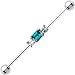 Surgical Steel Zircon CZ Square Industrial Barbell 37mm