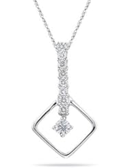 0.27 Cts Diamond Pendant in 18K White Gold