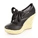 Andres Machado Women's Black Laced Breezy Wedge Jute Heel #AM451 - Small & Huge Sizes