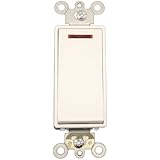 Leviton 5628-2W 20 Amp, 120 Volt, Decora Plus Rocker Pilot Light, Illuminated On, Req. Neutral Single-Pole AC Quiet Switch, Commercial Grade, Self Grounding, White