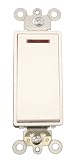 Leviton 5628-2W 20 Amp, 120 Volt, Decora Plus Rocker Pilot Light, Illuminated On, Req. Neutral Single-Pole AC Quiet Switch, Commercial Grade, Self Grounding, White