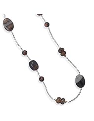 Sterling Silver 38 Inch Multistone Link Necklace
