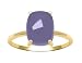 10k Yellow Gold Cushion Cabochon Iolite Ring, Size 6