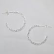 Hammered Hoop Earrings in Sterling Silver, 3/4" long (20mm), #9451