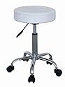 Rollhocker M-95027-W Chrom Weiß