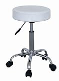 Produkt-Bild: Rollhocker M-95027-W Chrom Wei&szlig;