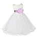 Wedding Pageant Ivory Flower Girl Rattail Edge Tulle Dress 829T 6