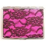 Outer Rebel Fashion Flasks and Smoking Accessories- Black Lace over Fucshia Stainless Steel...