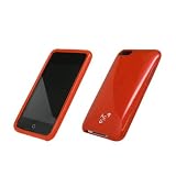 Apple iPod Touch  Thermoplastic Polyurethane Phone Gel Skin Case, Circular Transparent Red