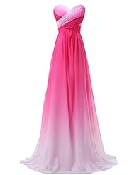 Strapless Chiffon/Satin Sweetheart Lace-Up Ruched Evening Dress/Bridesmaid Dress/Prom Dress/Party Dress 