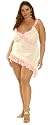 Sexy Plus Size White Sheer Mesh Slip with String