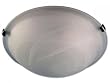 FK Automotive Moderne Deckenleuchte mit Alabasterglas Ma�e � 40 cm, silber / wei� ABLAI0139-2
