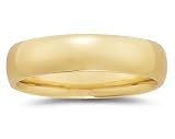 6 mm Plain Domed Comfort-Fit Men's Wedding Band in 14k Yellow Gold