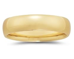 6 mm Plain Domed Comfort-Fit Men's Wedding Band in 14k Yellow Gold