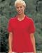 Tri-Mountain Women's V-Neck Pique Golf Short Sleeve Shirt. 101