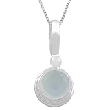 3.5 Carat Chalcedony Sterling Silver Solitaire Pendant With 18 Box Chain
