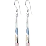925 Sterling Silver Multi MOTHER of PEARL Polka Dot Drop Earrings
