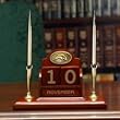 BUFFALO SABRES Team Logo 8" Wide Wood PERPETUAL CALENDAR / DESK CADDY (with a handsome Pen Set)
