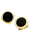 Solid 14K Gold and Onyx Diamond Shaped Stud Set (4)