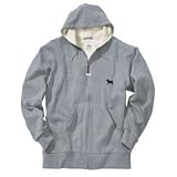 Men's Sherpa Lined Hooded Sweatshirt Pug Black