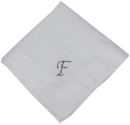 OWMHandkerchief Cotton Embroidered Custom Initial Monogram Handkerchief Men