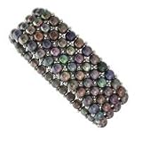 .925 Silver & Gray Pearl Stretch Bracelet