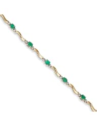 14k Diamond And Emerald Bracelet, Best Quality Free Gift Box Satisfaction Guaranteed