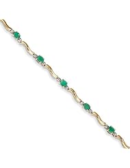 14k Diamond And Emerald Bracelet