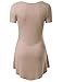 Doublju Womens Short Sleeve Round Neck Flared T-Shirt Dress