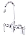 Kingston Brass CC86T1 Vintage Leg Tub Filler with Wall Angle Arm, Polished Chrome