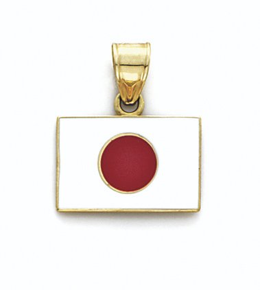 14K Enamel Japan Flag Pend - GH16458