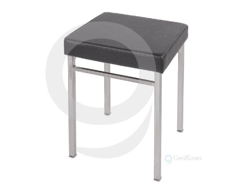 Badhocker Metall matt Bezug Kunstleder schwarz