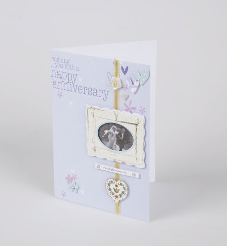 Blue Nostalgic Photo Anniversary Card