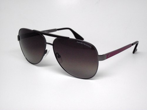 Emporio Armani Men's 9694 Brown / Burgundy Frame/Brown To Pink Lens Metal Sunglasses
